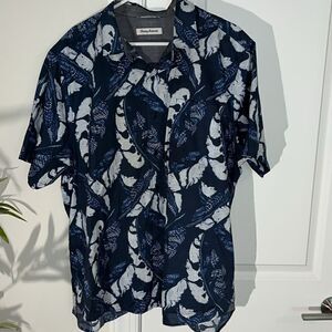 Wow! Blue Tommy Bahama Aloha casual summer Hawaiian luau shirt XL cotton blend